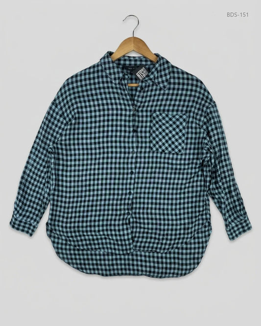 Button Down Shirt | New Look | Preloved Branded | Blue viscose | Premium | OTS Thrift Store Islamabad Pakistan
