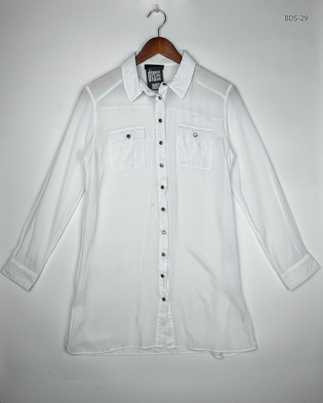 ATMOSPHERE White Women's Button Down Shirt (BDS-29)