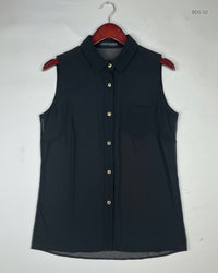ATMOSPHERE Black Women's Button Down Shirt (BDS-52)
