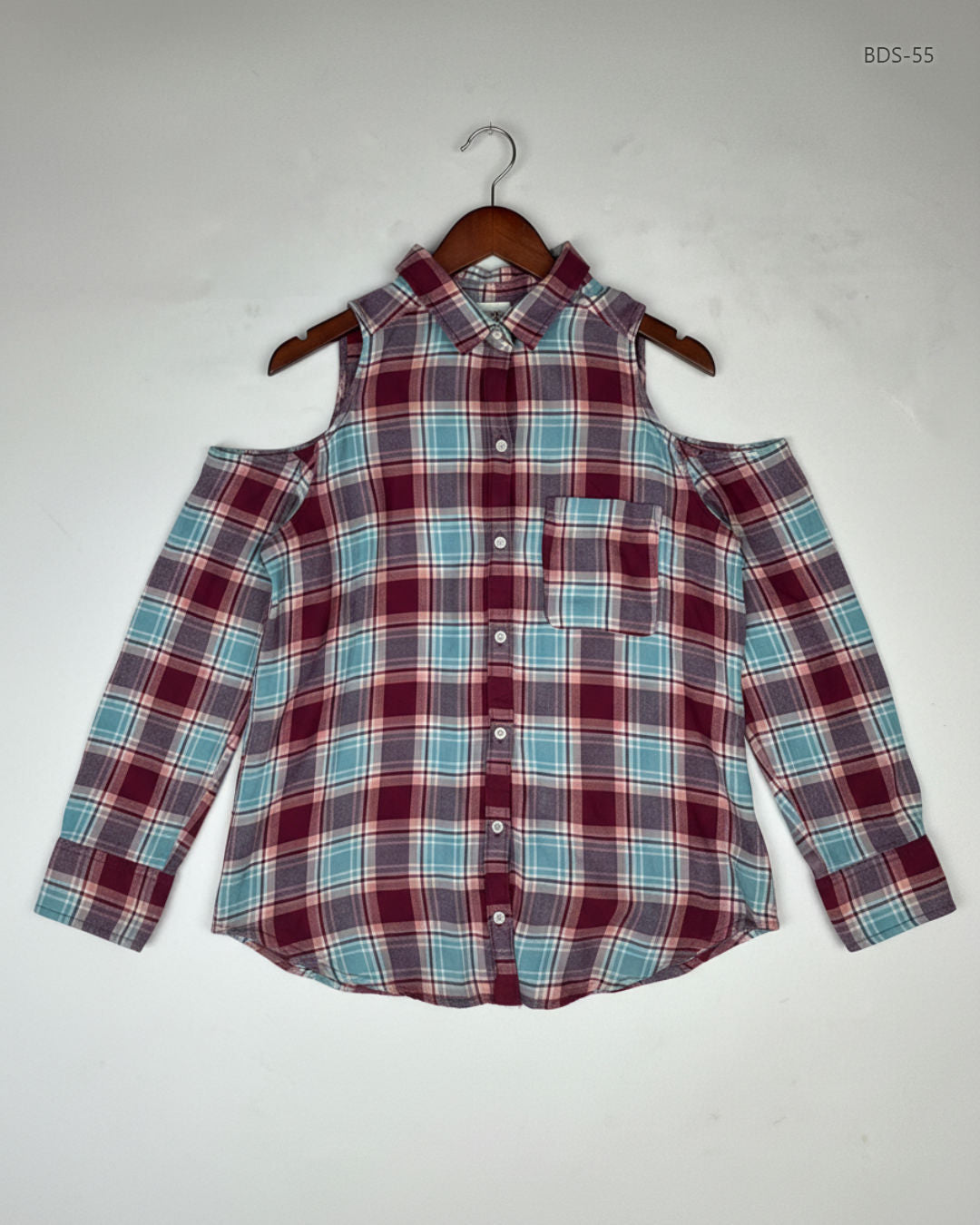 HOLLISTER Maroon Women's Button Down Shirt (BDS-55)
