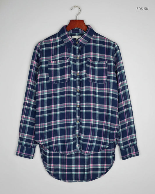 Preloved Premium Button Down Shirt by abercrombie & Fitch, Blue Cotton for Women - OTS Thrift Shop Karachi Pakistan