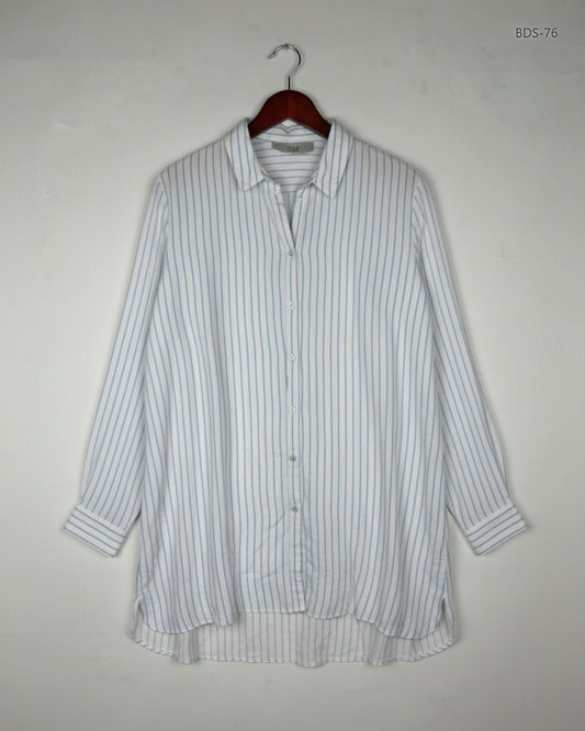 Excellent Condition Button Down Shirt | Preloved clockhouse | White Cotton | Thrift Shop for Women Peshawar Pakistan | OTS