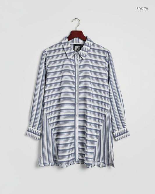 Premium Condition Button Down Shirt | Preloved ADINI | White Cotton | Thrift Shop for Women Peshawar Pakistan | OTS