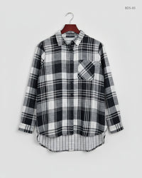 MARKS & SPENCER Grey White Women's Button Down Shirt (BDS-83)