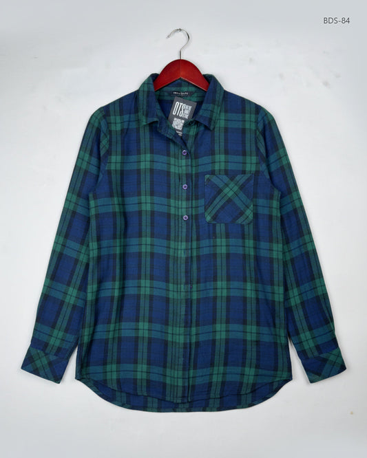 Button Down Shirt | Peacocks | Preloved Branded | DarkGreen Viscose | Premium | OTS Thrift Store Karachi Pakistan