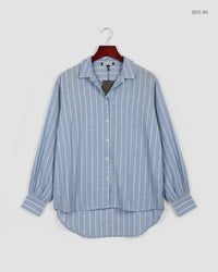 PRIMARK Blue Women's Button Down Shirt (BDS-89)