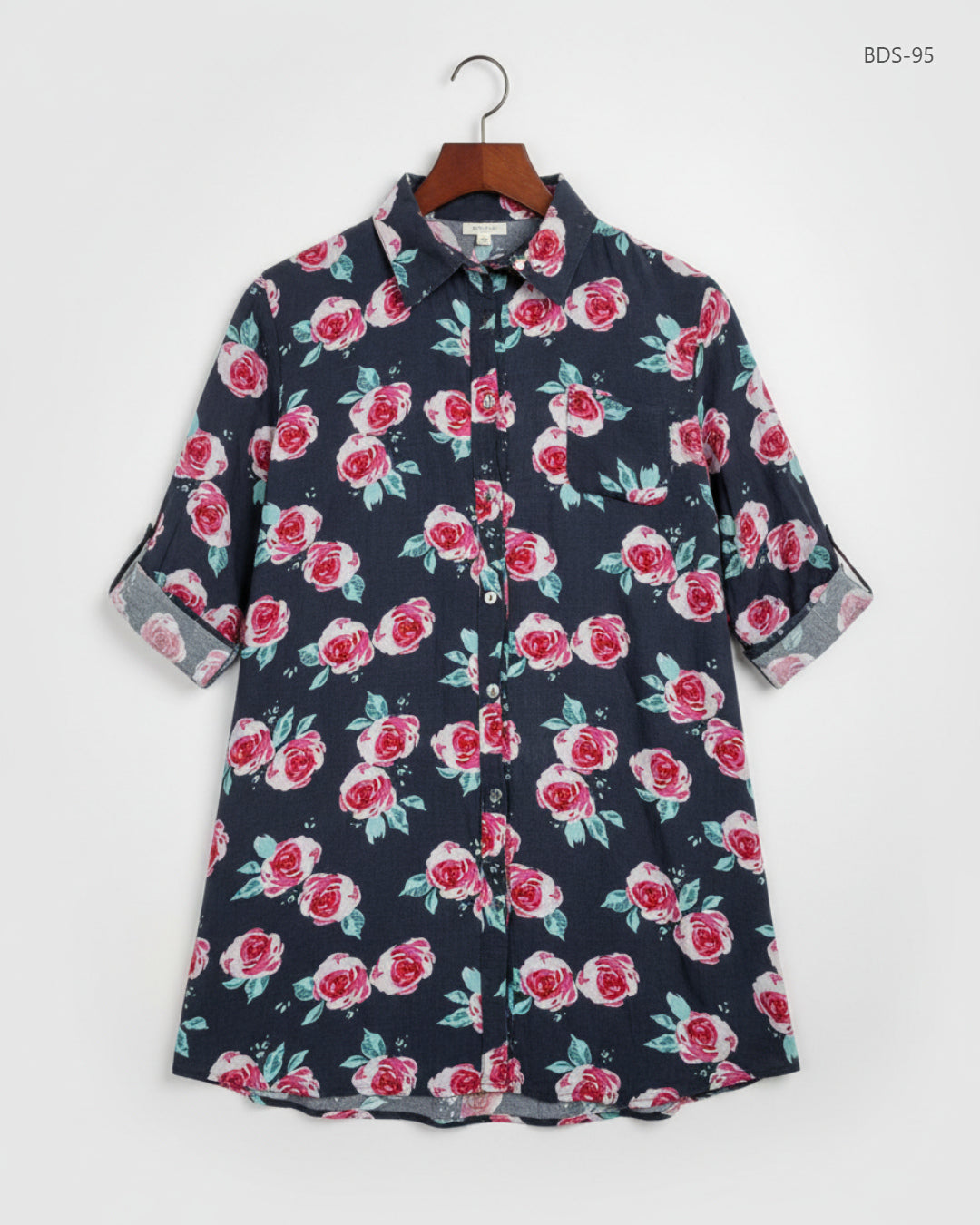 LOVE TO LOUNGE Gray Women's Button Down Shirt (BDS-95)