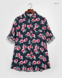 LOVE TO LOUNGE Gray Women's Button Down Shirt (BDS-95)