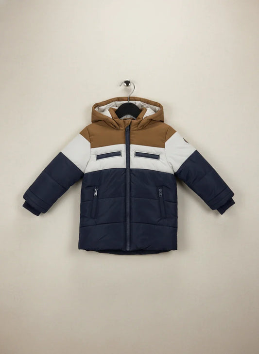 Secondhand Branded Winter Boys Jackets by socute, Brown & White Polyester fabric, Excellent condition, for Boys - Online Thrift Shop Islamabad Pakistan