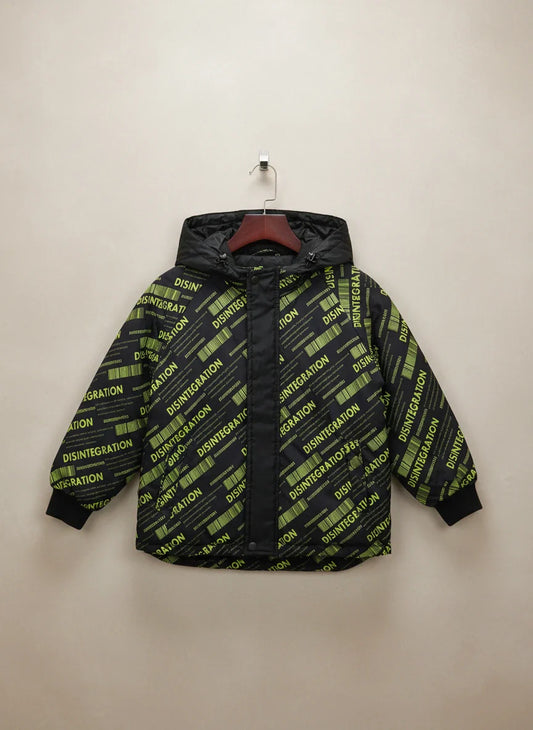 Secondhand Branded Winter Boys Jackets by disintegration, Black Green Polyester fabric, Premium condition, for Boys - Online Thrift Shop Peshawar Pakistan