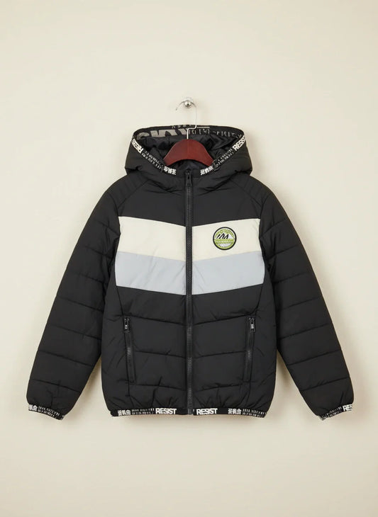 Shop Premium Winter Boys Jackets by resist | Preloved Branded Clothes | Black & White Polyester | Boys | OTS Thrift Store Karachi Pakistan