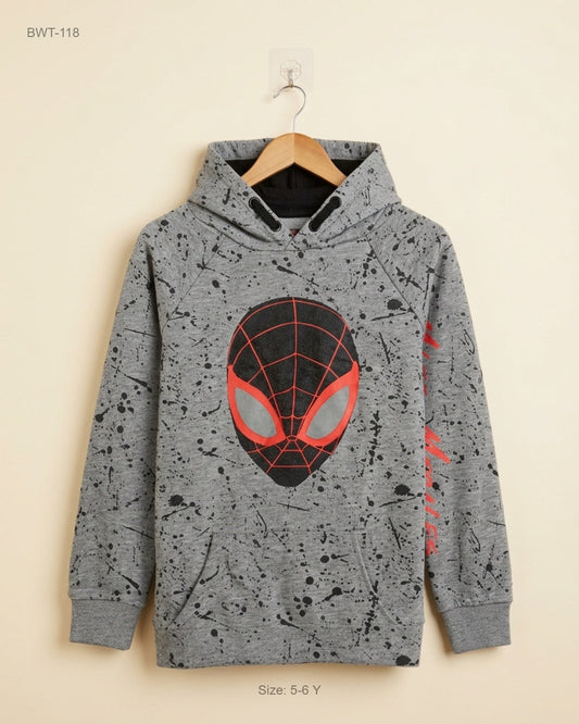Secondhand Branded Boys Winter Tops by MARVEL, Dark Grey Cotton fabric, Premium condition, for Boys - Online Thrift Shop Lahore Pakistan