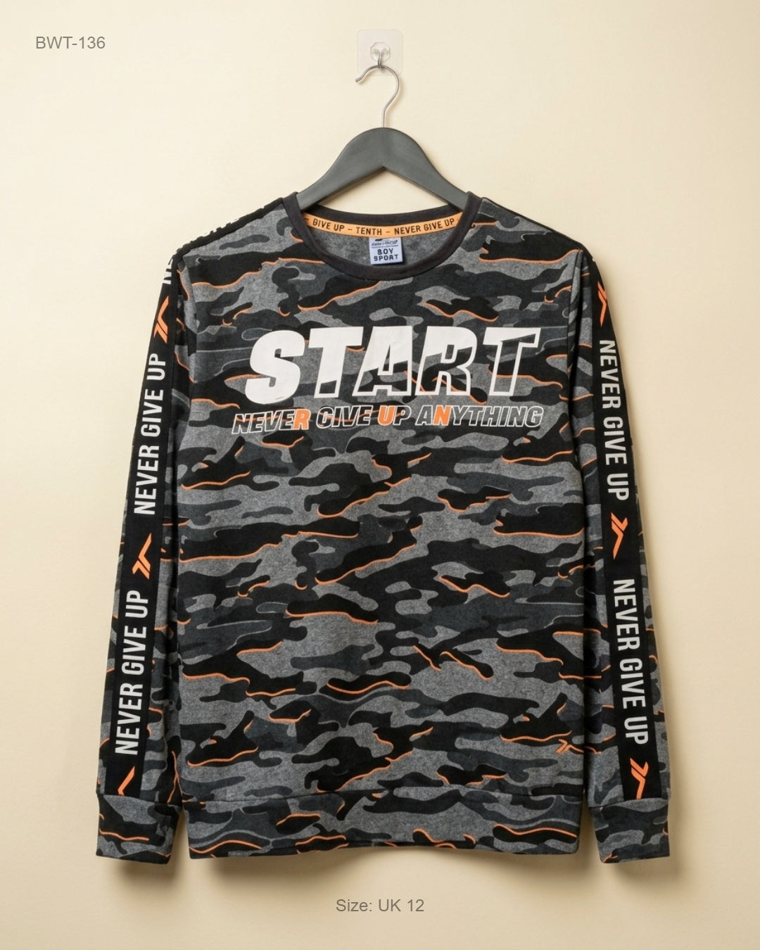 Secondhand Branded Boys Winter Tops by Naver Give Up, Black Cotton fabric, Premium condition, for Boys - Online Thrift Shop Lahore Pakistan