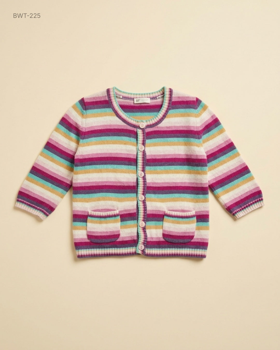 Benetton (BWT-225) Striped Button-Down Cardigan