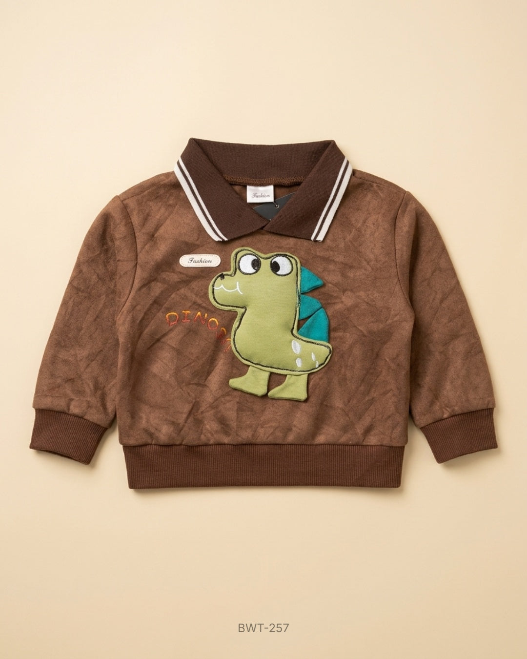 Cut Label (BWT-257) Collared Dinosaur Sweatshirt