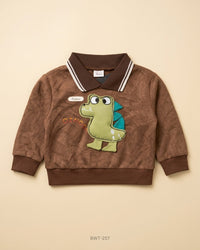 Cut Label (BWT-257) Collared Dinosaur Sweatshirt