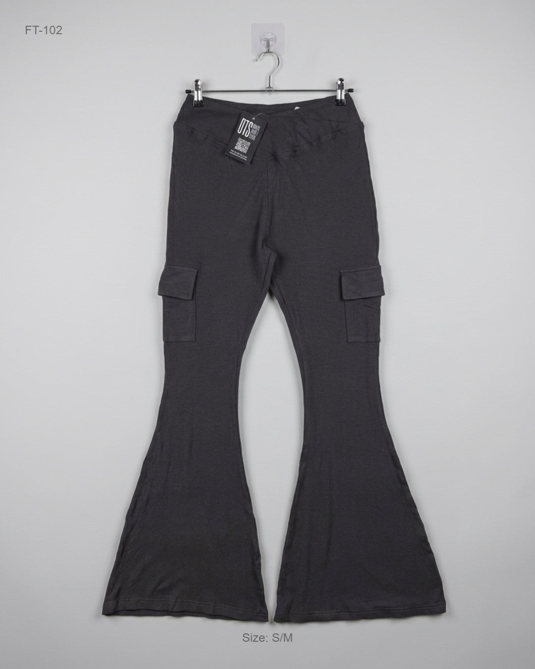 Premium Condition Flapper Trousers | Preloved Elevated Basics | Grey Polyester | Thrift Shop for Women Islamabad Pakistan | OTS