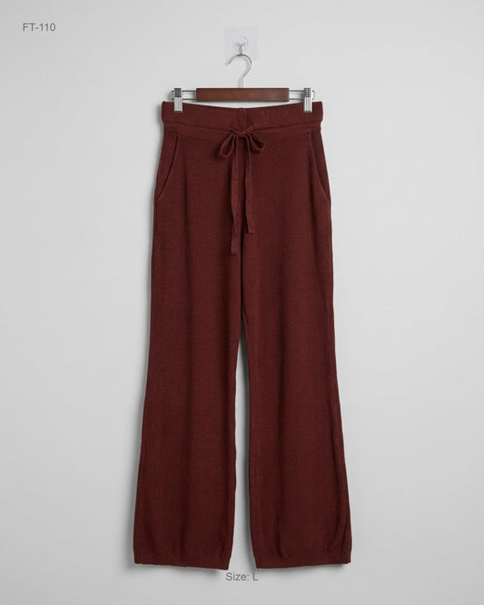 Premium Condition Flapper Trousers | Preloved Flx | Maroon Polyester | Thrift Shop for Women Lahore Pakistan | OTS