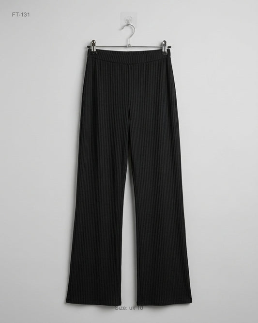 Secondhand Branded Flapper Trousers by Cut label, Black Polyester fabric, Premium condition, for Women - Online Thrift Shop Islamabad Pakistan
