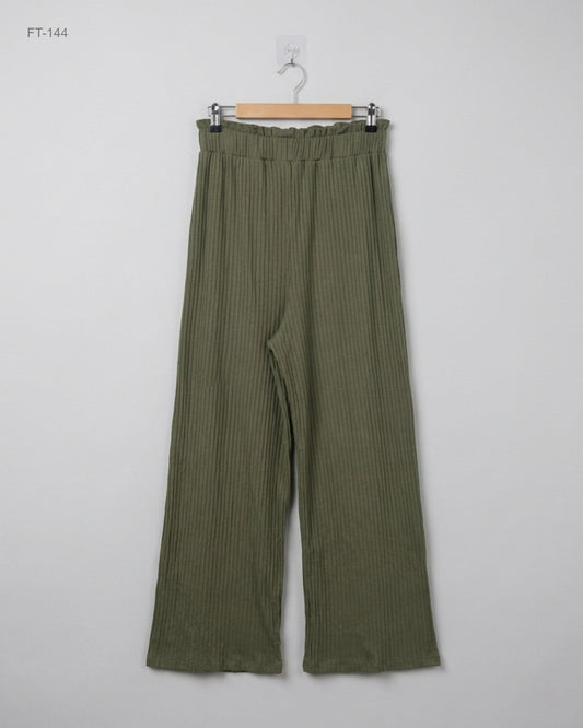 UK Imported secondhand Flapper Trousers - Cut LABEL brand, Green Cotton, Premium condition, for Women - Online Thrift Store Peshawar Pakistan