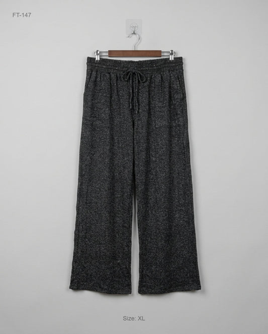 Preloved Premium Flapper Trousers by STARS ABOVE, BLACK POLYESTER for Women - OTS Thrift Shop Peshawar Pakistan