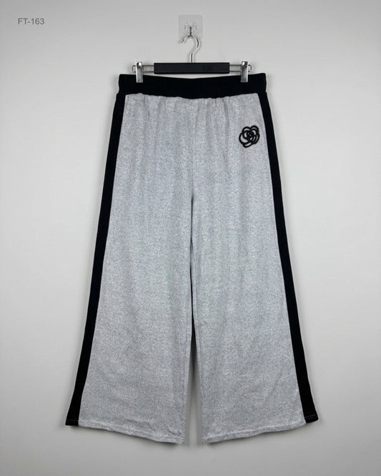 Shop Premium Flapper Trousers by Luxe | Preloved Branded Clothes | Grey Polyester | Women | OTS Thrift Store Karachi Pakistan