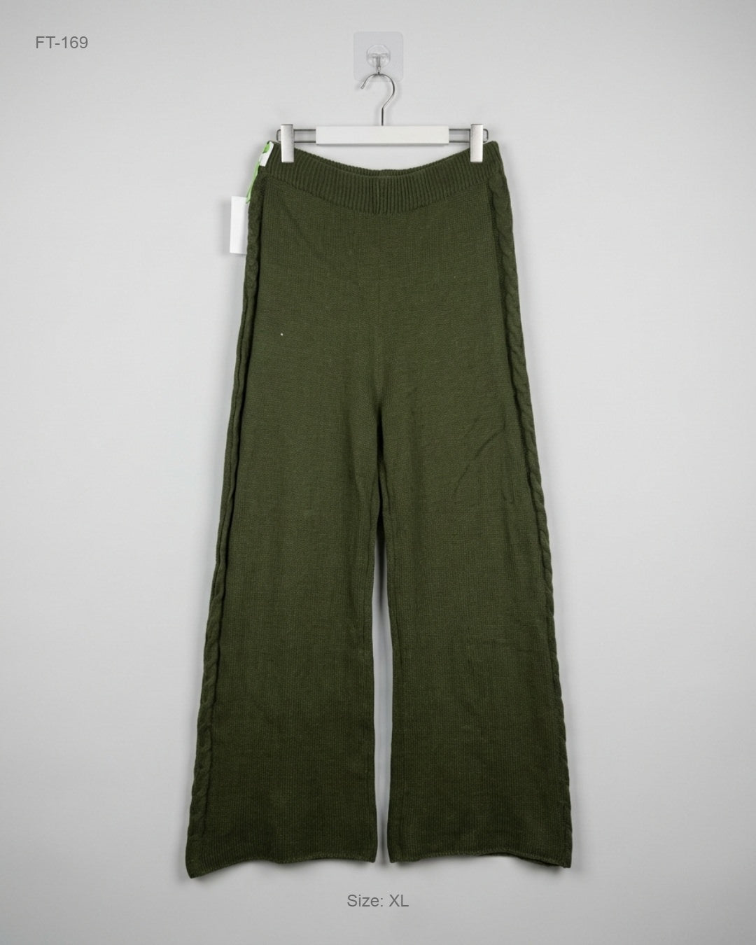 UK Imported secondhand Flapper Trousers - SHEIN brand, GREEN ACRYLIC, Premium condition, for Women - Online Thrift Store Islamabad Pakistan
