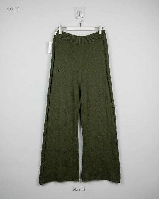 UK Imported secondhand Flapper Trousers - SHEIN brand, GREEN ACRYLIC, Premium condition, for Women - Online Thrift Store Islamabad Pakistan