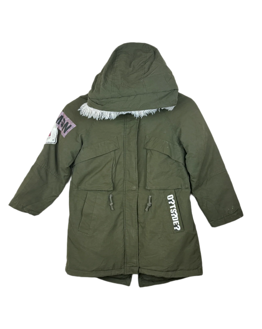 Shop Premium Girls Jackets by Zara | Preloved Branded Clothes | Olive Polyester | Girls | OTS Thrift Store Peshawar Pakistan