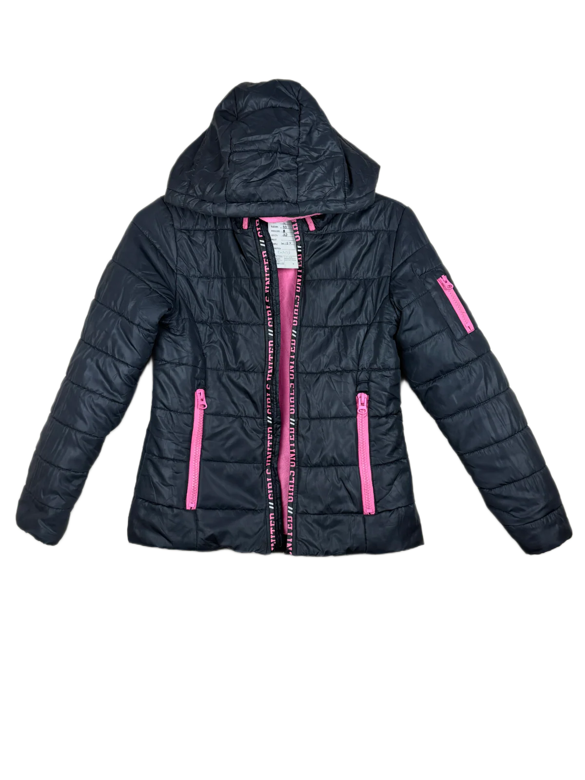 UK Imported secondhand Girls Jackets - girls unitide brand, Black Polyester, Premium condition, for Girls - Online Thrift Store Karachi Pakistan