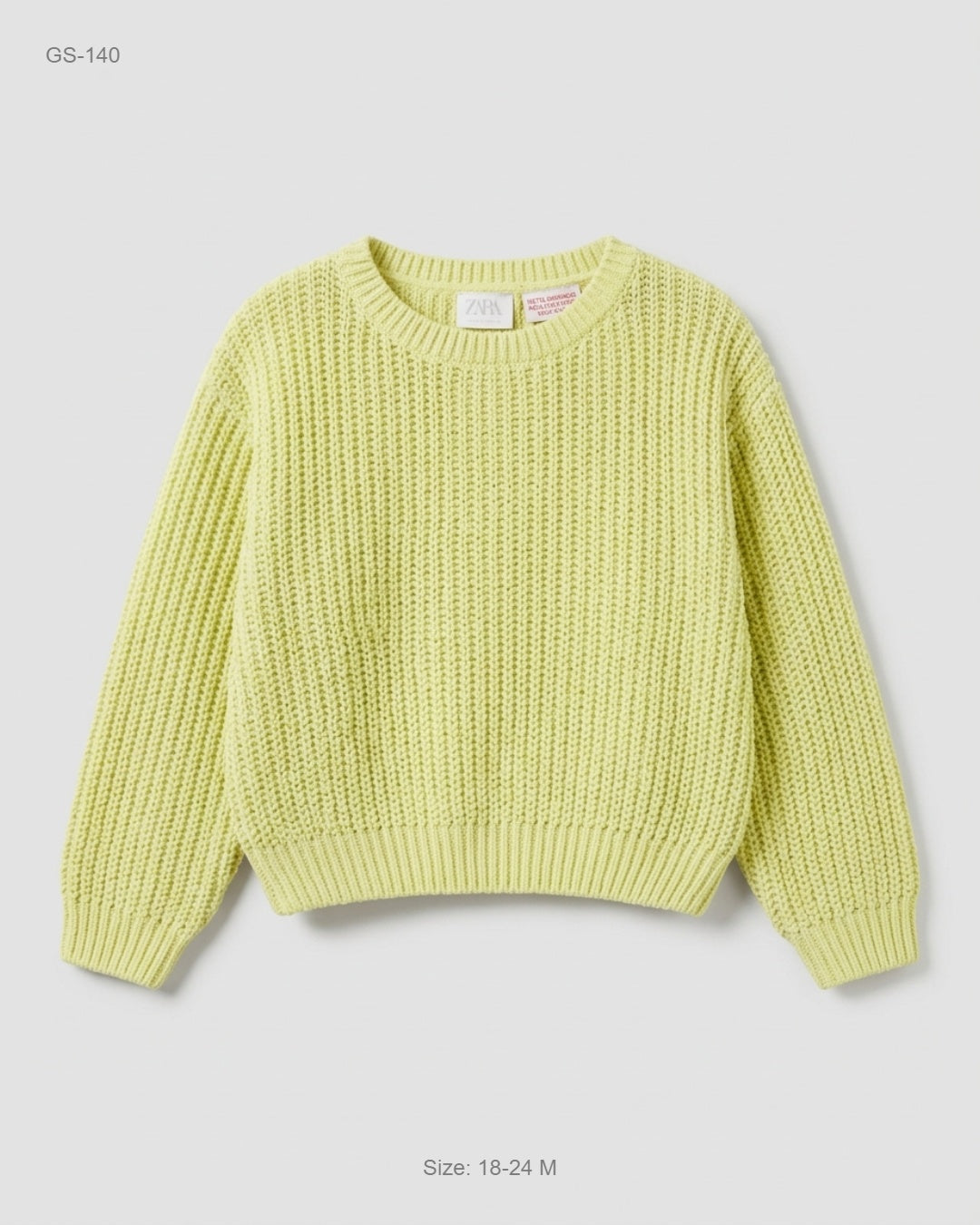Preloved Premium Girls Sweaters by Zara, Lemon Polyester for Girls - OTS Thrift Shop Lahore Pakistan
