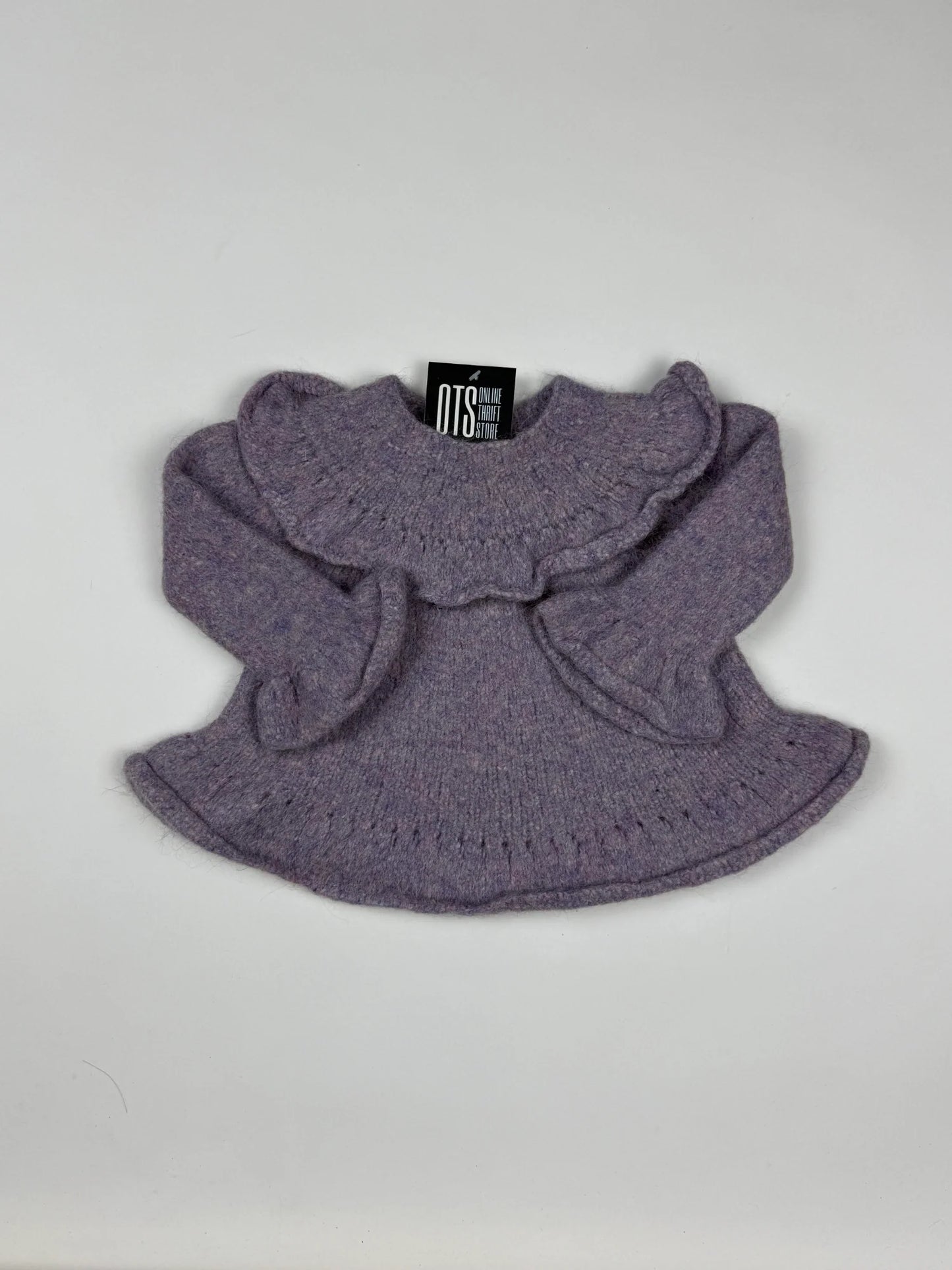 Preloved Premium Plus Girls Sweaters by Cut label, Grey Wool for Girls - OTS Thrift Shop Lahore Pakistan