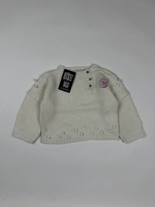 UK Imported secondhand Girls Sweaters - Kiss Melody brand, OffWhite Acrylic, Excellent condition, for Girls - Online Thrift Store Lahore Pakistan