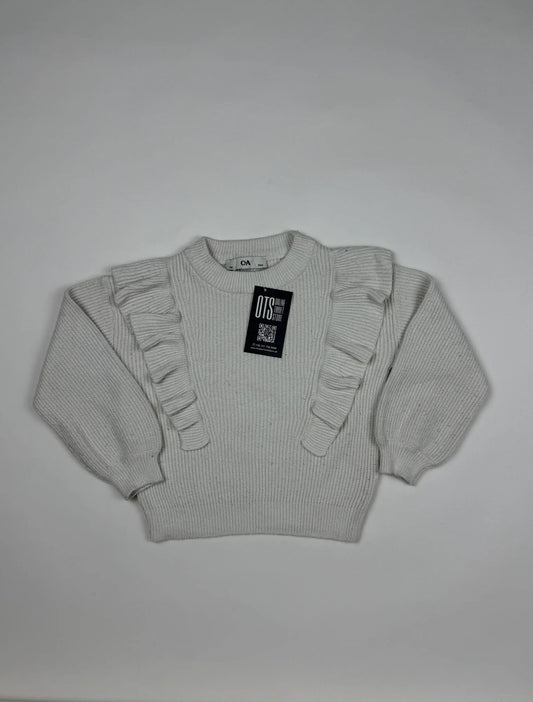 UK Imported secondhand Girls Sweaters - C&A brand, OffWhite Polyester, Excellent condition, for Girls - Online Thrift Store Peshawar Pakistan