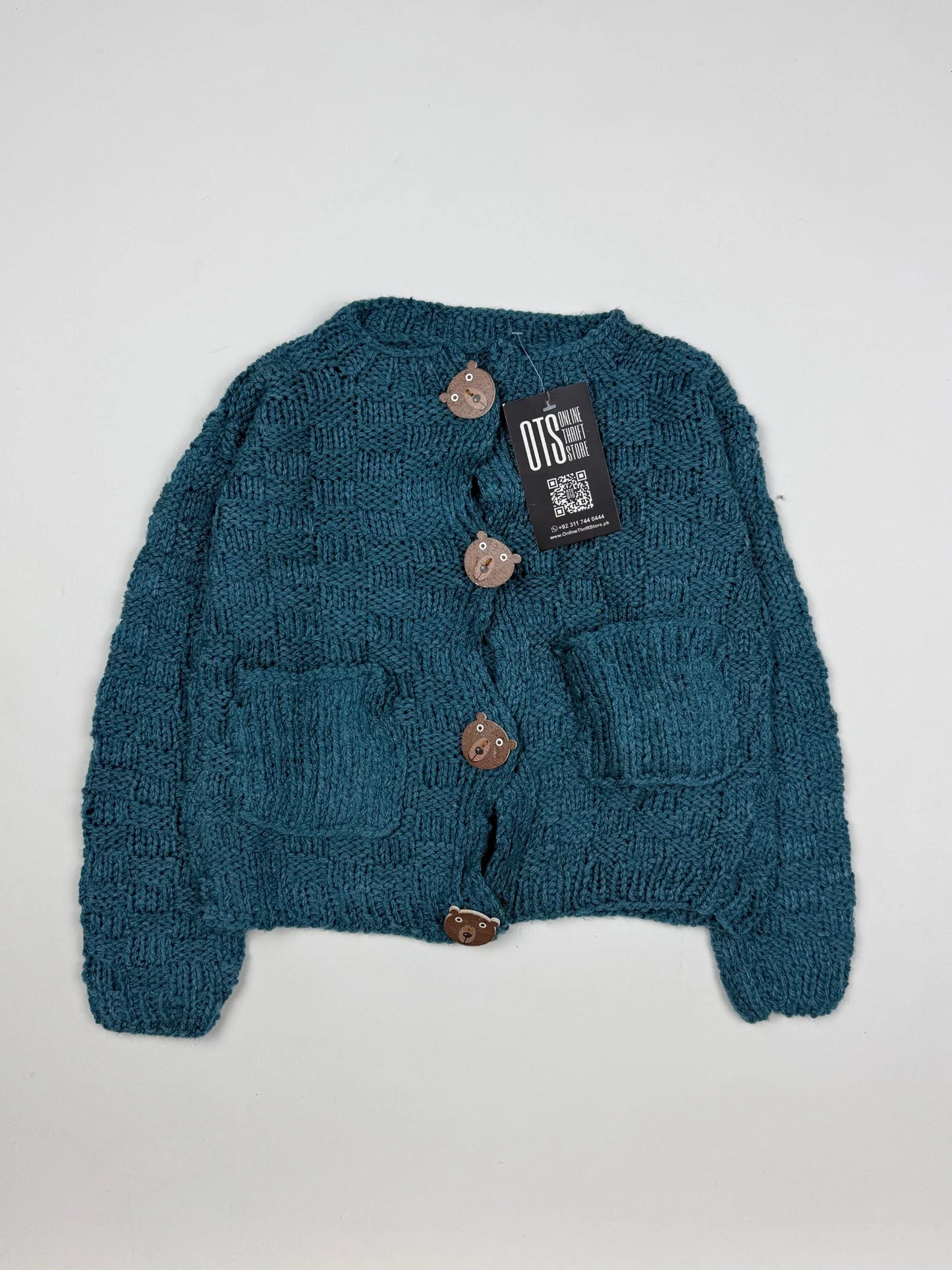 Shop Excellent Girls Sweaters by Cut label | Preloved Branded Clothes | Green Wool | Girls | OTS Thrift Store Lahore Pakistan