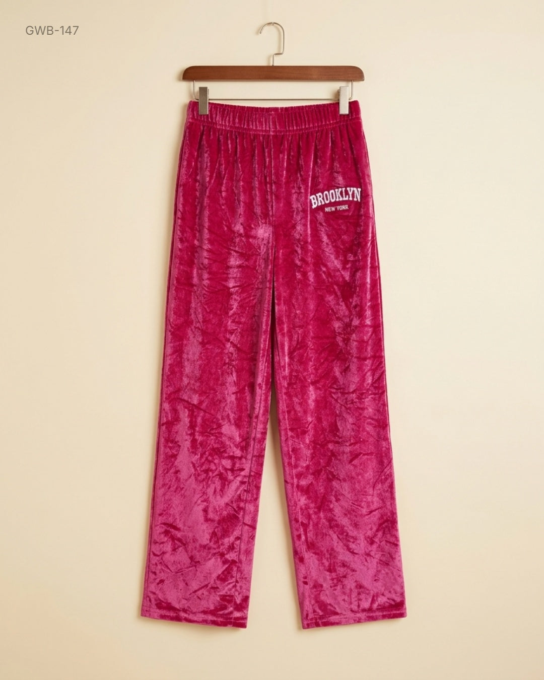 Cut Label (GWB-147) Crushed Velvet Wide-Leg Pants