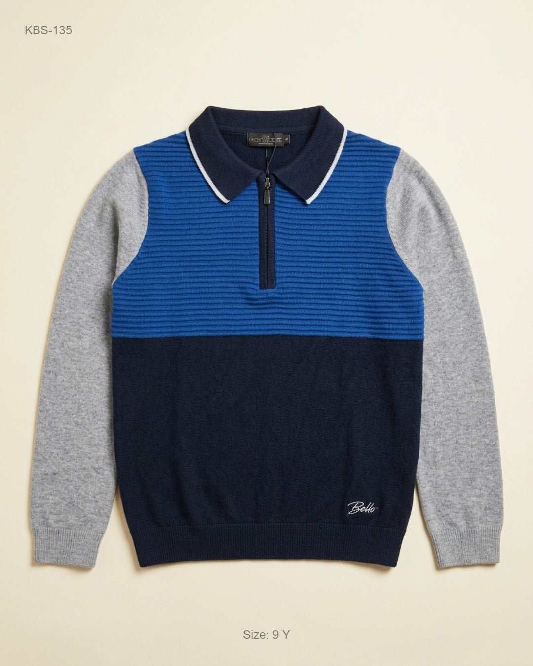 BOYS (KBS-135) Quarter-Zip Polo Sweater