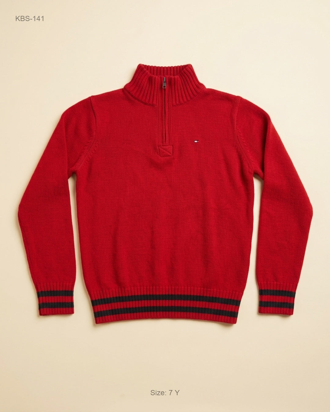 Secondhand Branded Boys Sweaters by TOMMY HILFIGER, Red Polyester fabric, Premium condition, for Boys - Online Thrift Shop Islamabad Pakistan