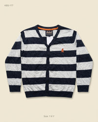 Rebel (KBS-177) Striped V-Neck Cardigan