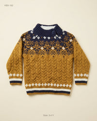 Next (KBS-182) Cable-Knit Fair Isle Sweater