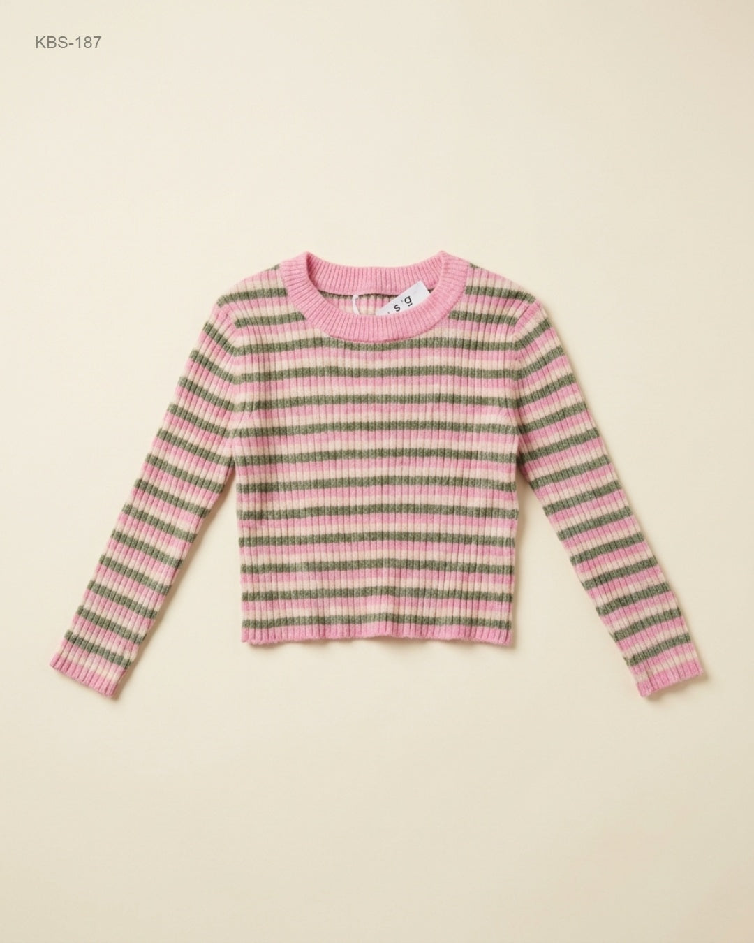 Unknown (KBS-187) Ribbed Long-Sleeve Crop Top
