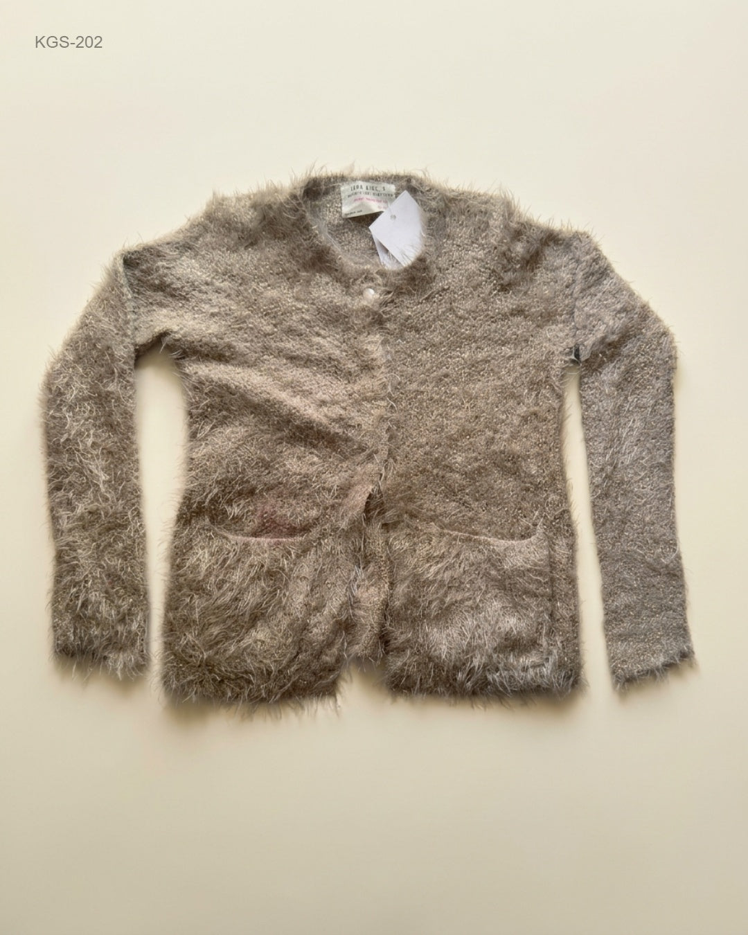 Zara (KGS-202) Fuzzy Metallic Eyelash Cardigan