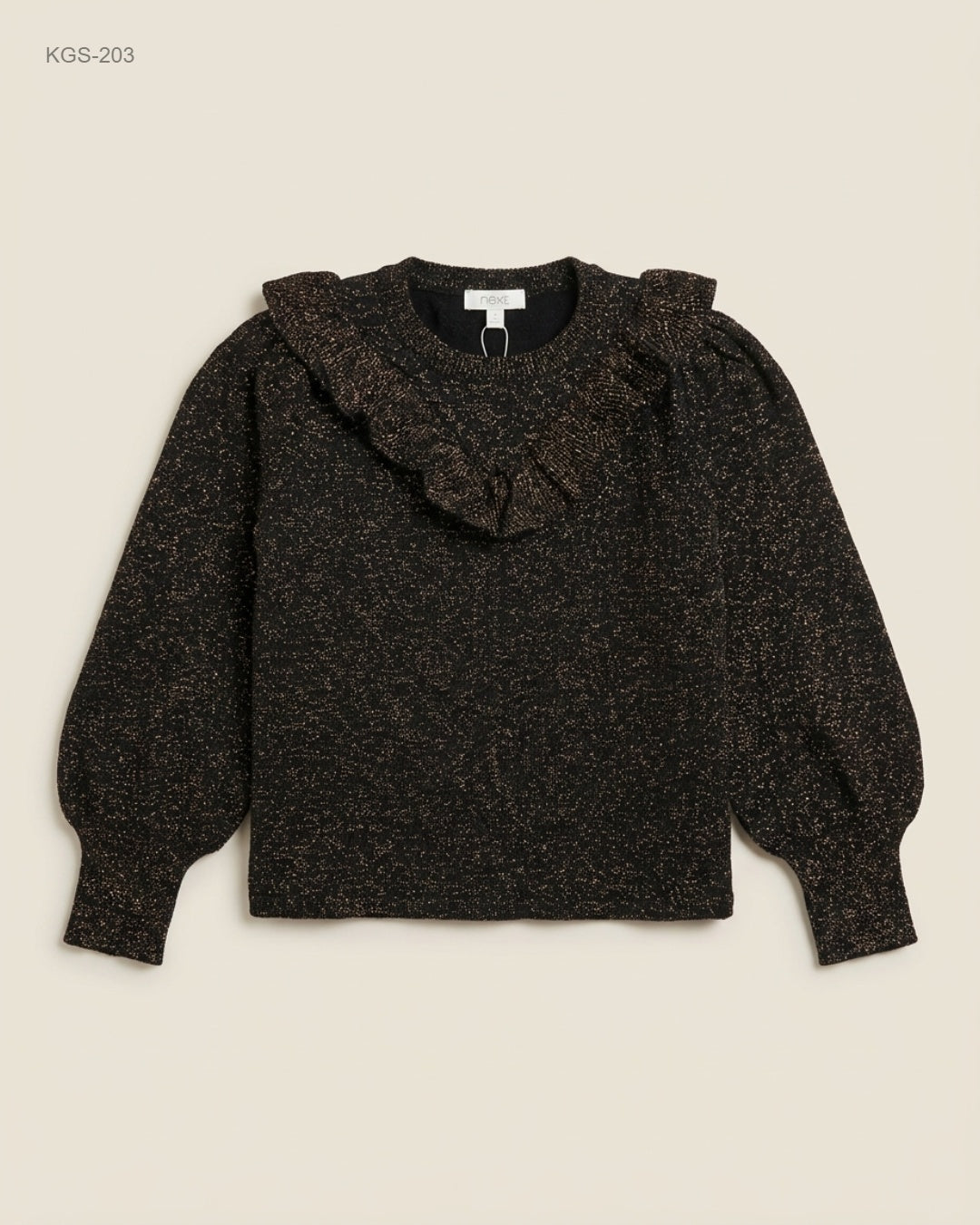 Next (KGS-203) Ruffle Neck Metallic Knit Sweater
