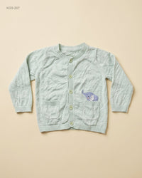 Mango (KGS-207) Infant Knit Cardigan with Elephant Detail