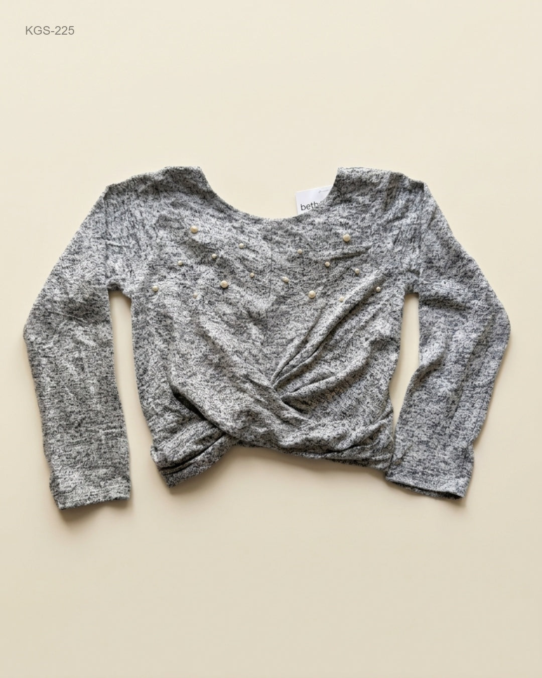 Next (KGS-225) Pearl Embellished Twist-Front Cropped Top
