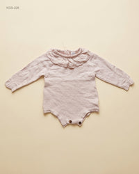 SHEIN (KGS-226) Ruffle Collar Knitted Baby Bodysuit