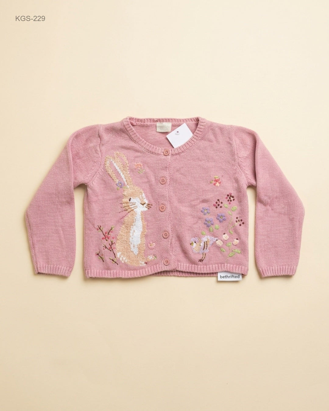 Next Baby (KGS-229) Embroidered Bunny Motif Knit Cardigan
