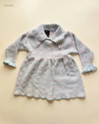 Unknown (KGS-234) Heart Print Fuzzy Knit Tunic Dress
