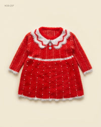 Unknown (KGS-237) Embellished Fuzzy Knit Toddler Frock