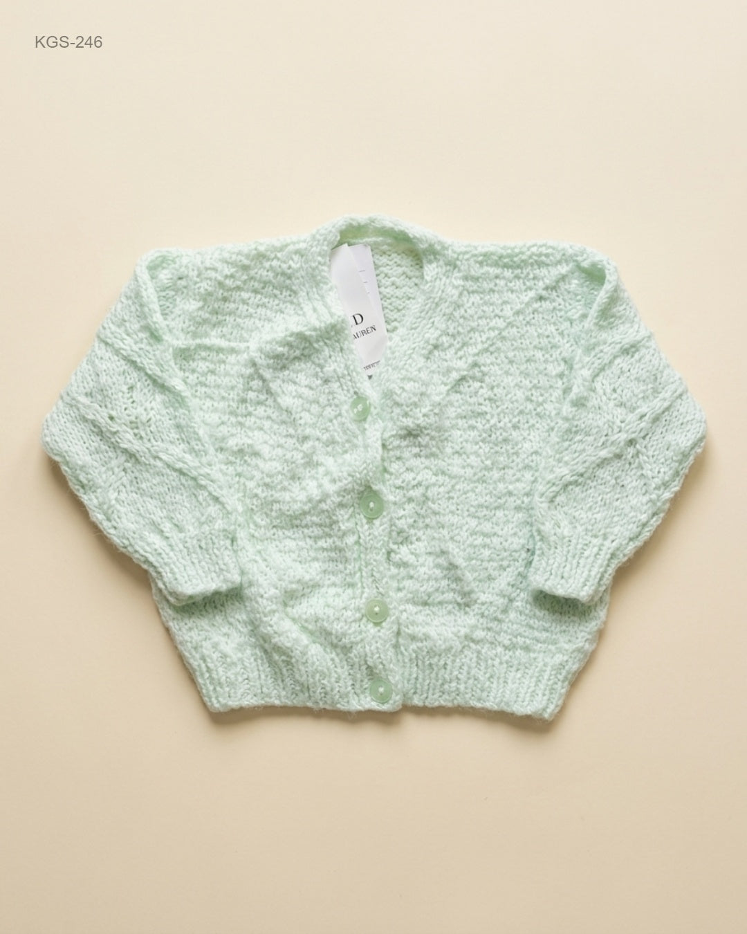 Unknown (KGS-246) Hand-Knitted Moss Stitch Baby Cardigan